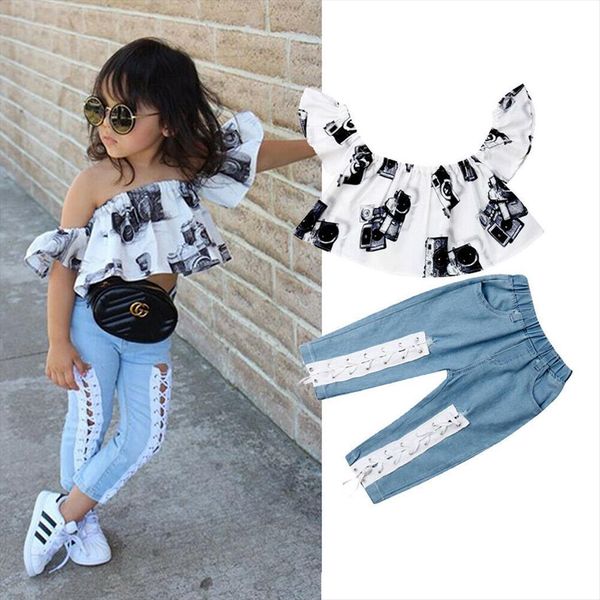 summer 3 8years 2pcs fashion kids baby girls off shoulder denim jeans pants outfits clothes set, White
summer 3 8years 2pcs fashion kids baby girls off shoulder denim jeans pants outfits clothes set, White
