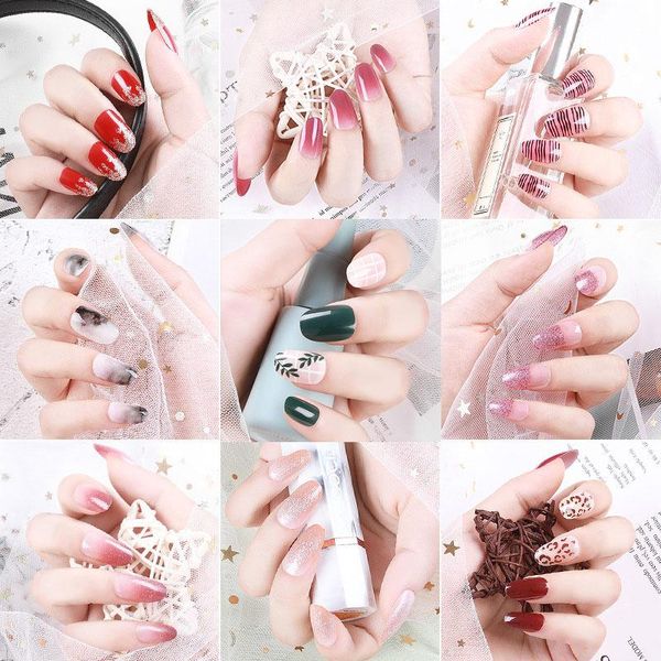 false nails summer simple wearable nail pieces fake stickers finished detachable patch manicure tools art tips ., Red;gold
false nails summer simple wearable nail pieces fake stickers finished detachable patch manicure tools art tips ., Red;gold