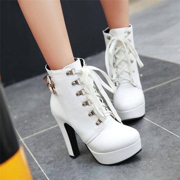boots autumn ankle short lace up high heel combat white brown black yellow platform rock goth plus size ladies shoes
boots autumn ankle short lace up high heel combat white brown black yellow platform rock goth plus size ladies shoes