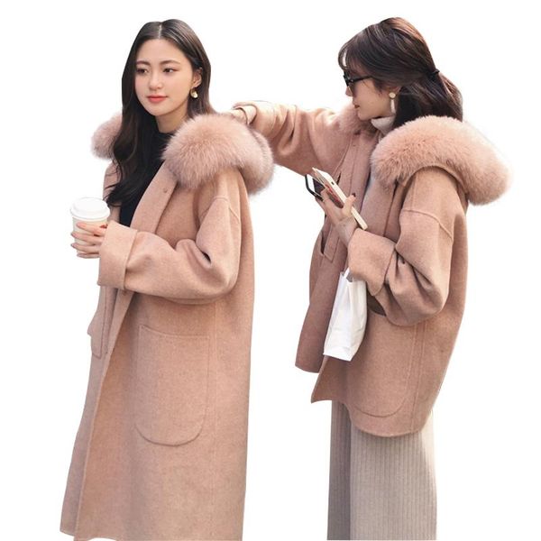 women's wool & blends elegant women long coat autumn winter jacket casual warm overcoat fashion solid cashmere coats, Black
women's wool & blends elegant women long coat autumn winter jacket casual warm overcoat fashion solid cashmere coats, Black