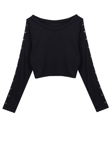 black t shirt women long cold shoulder 6 autumn loose tees ladies round neck cut out bandage sleeve t-shirt, White
black t shirt women long cold shoulder 6 autumn loose tees ladies round neck cut out bandage sleeve t-shirt, White