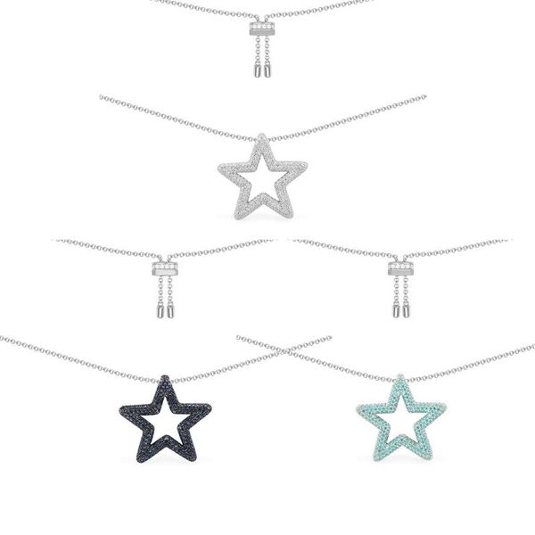 novelty romantic crystal star adjustable blue cubic necklace exquisite jewelry pendant necklaces, Silver
novelty romantic crystal star adjustable blue cubic necklace exquisite jewelry pendant necklaces, Silver