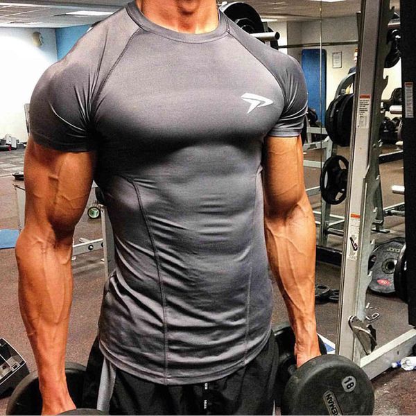 men's quick drying sweatshirt, short sved running shirt, elastic sportswear, gym sweatshirt., Gray
men's quick drying sweatshirt, short sved running shirt, elastic sportswear, gym sweatshirt., Gray