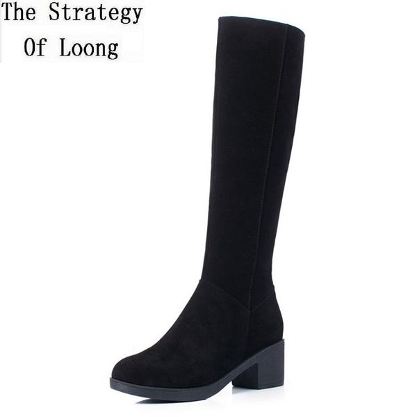 boots spring autumn simple slim women full grain leather knee-high long winter ladies plush zipper thick heels 20210207, Black
boots spring autumn simple slim women full grain leather knee-high long winter ladies plush zipper thick heels 20210207, Black