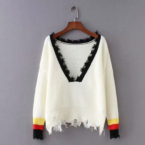 women's sweaters 2021 love style backless sweater computer knitted v-neck shortpullovers striped double wearable woman, White;black
women's sweaters 2021 love style backless sweater computer knitted v-neck shortpullovers striped double wearable woman, White;black