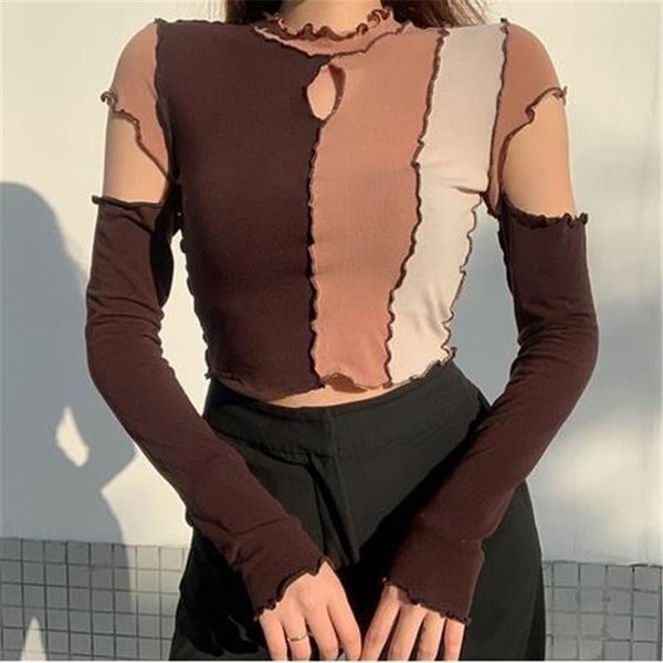 spring autumn women t-shirts hollow short wooden ear stitching color patchwork tee shirts female navel exposed jumper women's t-shirt, White
spring autumn women t-shirts hollow short wooden ear stitching color patchwork tee shirts female navel exposed jumper women's t-shirt, White