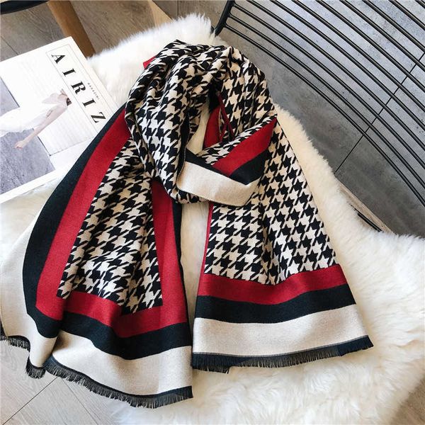 autumn and 2021 thousand bird lattice scarf women's winter imitation cashmere warm thickened bib shawl, Blue;gray
autumn and 2021 thousand bird lattice scarf women's winter imitation cashmere warm thickened bib shawl, Blue;gray