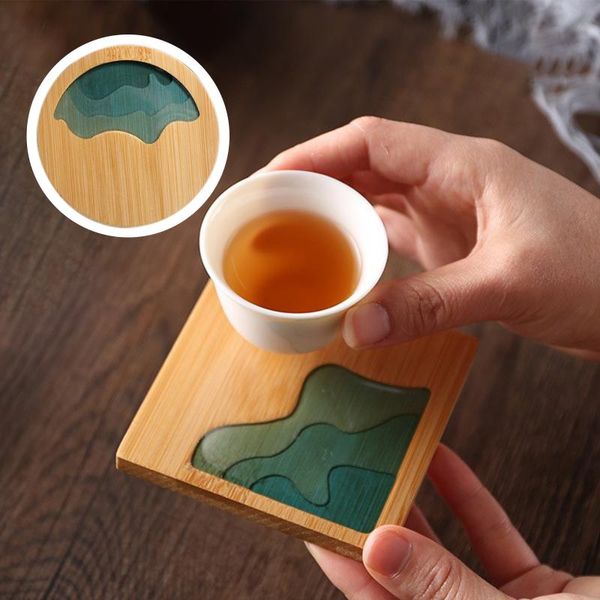 mats & pads bamboo creative epoxy resin transparent round tea cup holder potholder set cocina accessories
mats & pads bamboo creative epoxy resin transparent round tea cup holder potholder set cocina accessories