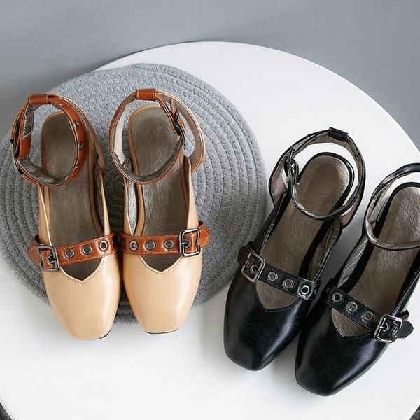 spring summer est women sandals square toe chunky blocl med heels lady shoes retro buckle rivet big size, Black
spring summer est women sandals square toe chunky blocl med heels lady shoes retro buckle rivet big size, Black