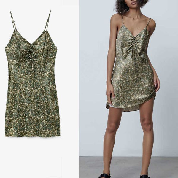 za print vintage mini summer dress women adjustable spaghetti straps party dresses woman chic backless green vestidos 210602, Black;gray
za print vintage mini summer dress women adjustable spaghetti straps party dresses woman chic backless green vestidos 210602, Black;gray
