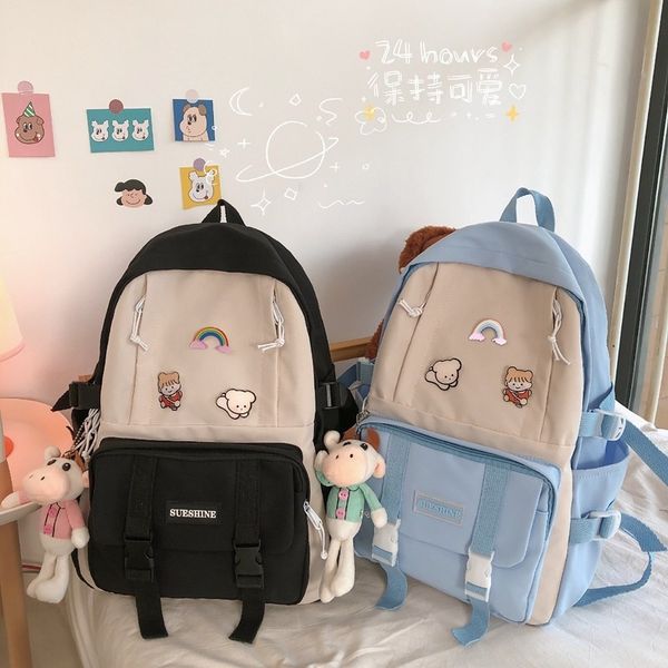 harajuku fashion women backpack trend nylon contrast color school bag for girls large capacity waterproof
harajuku fashion women backpack trend nylon contrast color school bag for girls large capacity waterproof