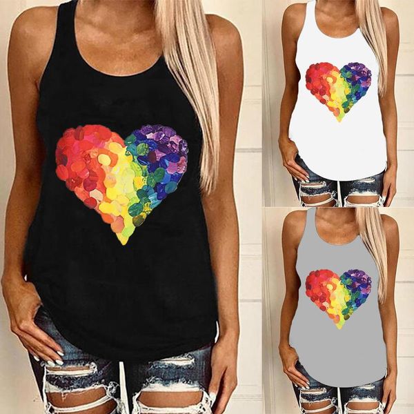 women's t-shirt casual fashion loose round neck colorful love print undershirt women sleeveless summer vest aesthetic o tee, White
women's t-shirt casual fashion loose round neck colorful love print undershirt women sleeveless summer vest aesthetic o tee, White