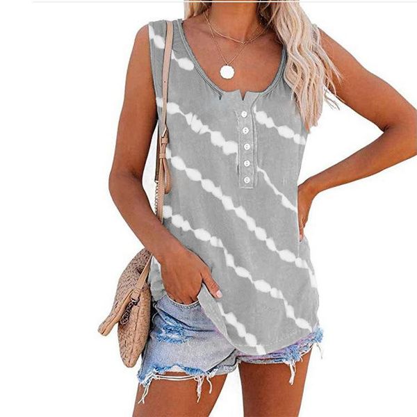 women's t-shirt button sleeveness tie-dye printed summer t-shirts loose casual open tube vest oversized clothes for women, White
women's t-shirt button sleeveness tie-dye printed summer t-shirts loose casual open tube vest oversized clothes for women, White