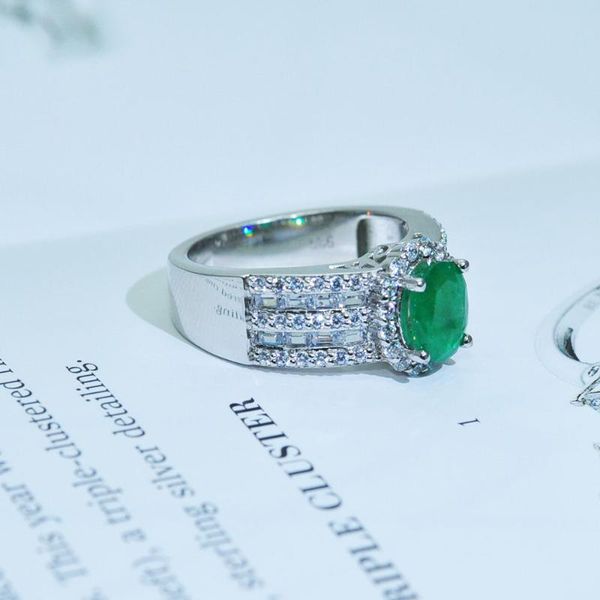 cluster rings mh natural green emerald gemstone classic solid 925 sterling silver fine jewelry wedding woman noble engaged to marry gift, Golden;silver
cluster rings mh natural green emerald gemstone classic solid 925 sterling silver fine jewelry wedding woman noble engaged to marry gift, Golden;silver