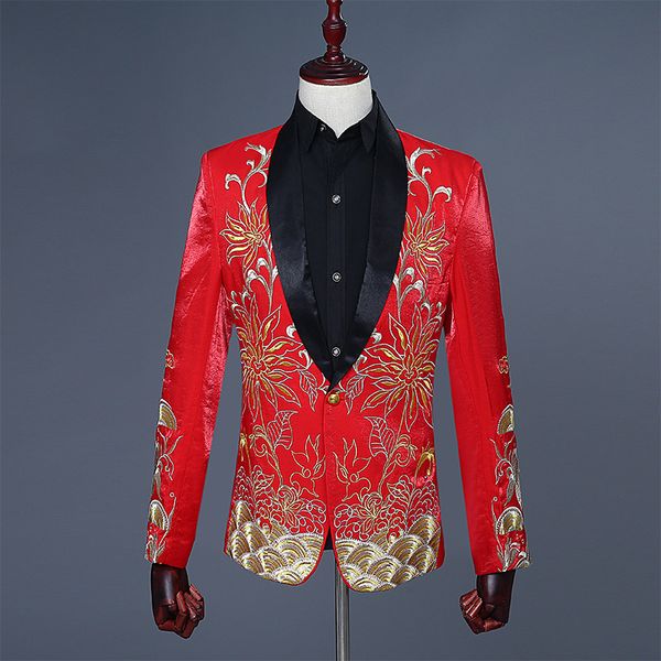 men's suits & blazers single row one button men s china wind embroidered retro suit luxury dress wedding a67z, White;black
men's suits & blazers single row one button men s china wind embroidered retro suit luxury dress wedding a67z, White;black