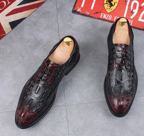luxury crocodile designer dress shoes lace-up pointed toes men business shoes cowhide pigskin inner handmade process eu39-44, Black
luxury crocodile designer dress shoes lace-up pointed toes men business shoes cowhide pigskin inner handmade process eu39-44, Black