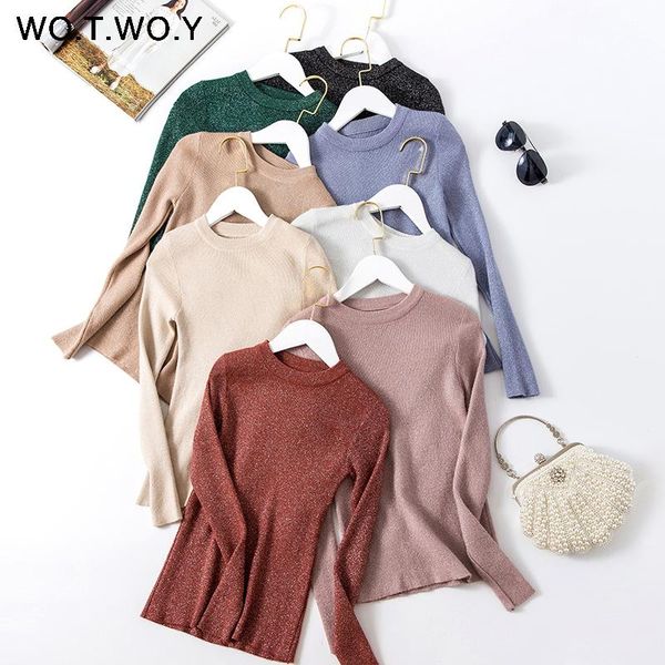 shiny lurex knitted sweater women long sleeve slim fit basic sweaters knit solid pullovers black white jumper femme women's, White;black
shiny lurex knitted sweater women long sleeve slim fit basic sweaters knit solid pullovers black white jumper femme women's, White;black