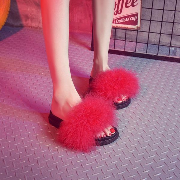 slippers ostrich fur flat women shoes fashion platform fluffy slides open toe fuzzy plush basic ladies, Black
slippers ostrich fur flat women shoes fashion platform fluffy slides open toe fuzzy plush basic ladies, Black