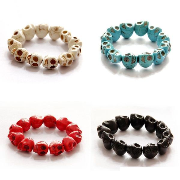 2021 selling men womens turquoise beaded identification bracelets personality handmade stackable gemstone bracelet skull charms jewelry, Black
2021 selling men womens turquoise beaded identification bracelets personality handmade stackable gemstone bracelet skull charms jewelry, Black