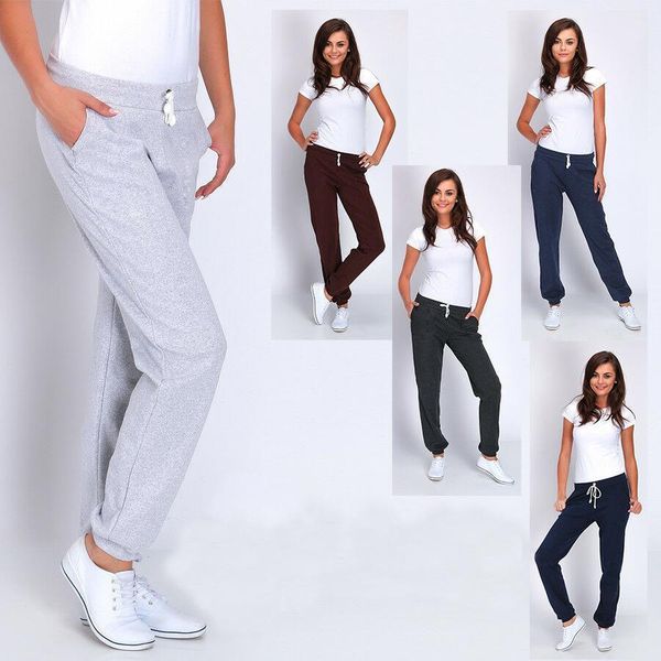 europe and the united states womens pant casual sweatpants full midweight length loose elastic waist solid mid straight, Black;white
europe and the united states womens pant casual sweatpants full midweight length loose elastic waist solid mid straight, Black;white
