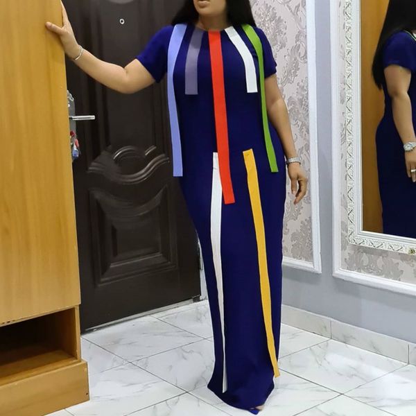 women long dress with colorful ribbon short sleeves o neck plus size african female maxi robes casual fashion autumn summer 210416, Black;gray
women long dress with colorful ribbon short sleeves o neck plus size african female maxi robes casual fashion autumn summer 210416, Black;gray