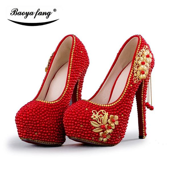 baoyafang red beads tassel women wedding shoes bride 8cm/11cm/14cm platform high ladies big size pumps woman dress, Black
baoyafang red beads tassel women wedding shoes bride 8cm/11cm/14cm platform high ladies big size pumps woman dress, Black