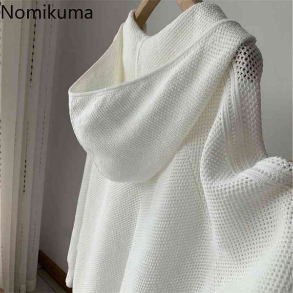 nomikuma causal hollow-out hooded sweater coat long sleeve oversized knitted spring pullover jumper 6e289 210922, White;black
nomikuma causal hollow-out hooded sweater coat long sleeve oversized knitted spring pullover jumper 6e289 210922, White;black
