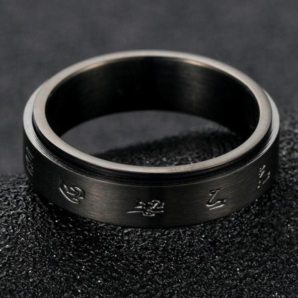 black god of wealth men's stainless steel tibetan buddhist mantra spinner lucky 6mm religious turning ring cluster rings, Golden;silver
black god of wealth men's stainless steel tibetan buddhist mantra spinner lucky 6mm religious turning ring cluster rings, Golden;silver