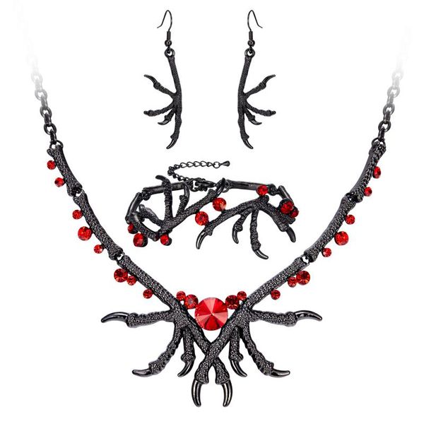 earrings & necklace halloween skull claw bracelet set women choker dangle collier femme neck chain holiday party jewelry gift, Silver
earrings & necklace halloween skull claw bracelet set women choker dangle collier femme neck chain holiday party jewelry gift, Silver