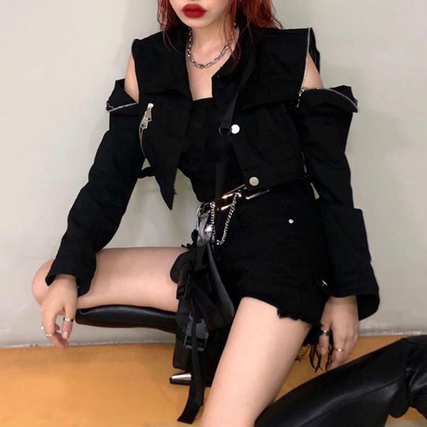 women's hoodies & sweatshirts women vintage gothic zipper off shoulder short coat punk pocket metal long sleeve casual fashion outerwea, Black
women's hoodies & sweatshirts women vintage gothic zipper off shoulder short coat punk pocket metal long sleeve casual fashion outerwea, Black