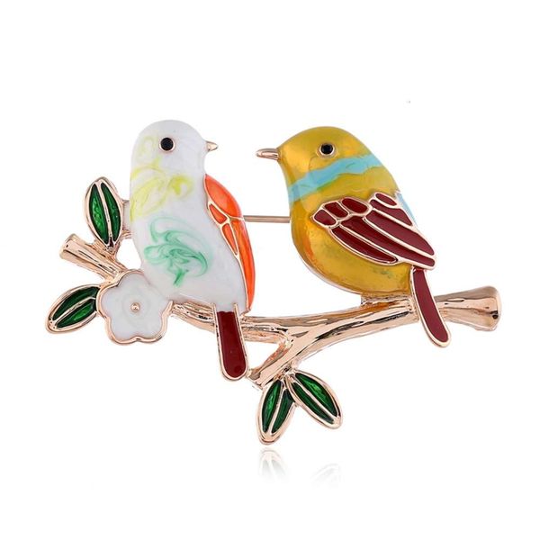 drop oil bird brooch lady elegant fashion brooch pin, Gray