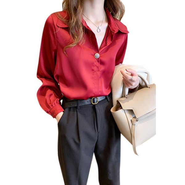 korean-style womens shirts solid color turn-down collar button long sleeve clothing elegant office lady blouses women's &, White
korean-style womens shirts solid color turn-down collar button long sleeve clothing elegant office lady blouses women's &, White