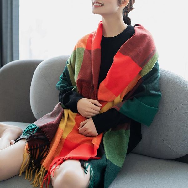 scarves thick warm winter scarf design plaid women cashmere pashmina shawl lady wrap tassel knitted foulard blanket, Blue;gray
scarves thick warm winter scarf design plaid women cashmere pashmina shawl lady wrap tassel knitted foulard blanket, Blue;gray