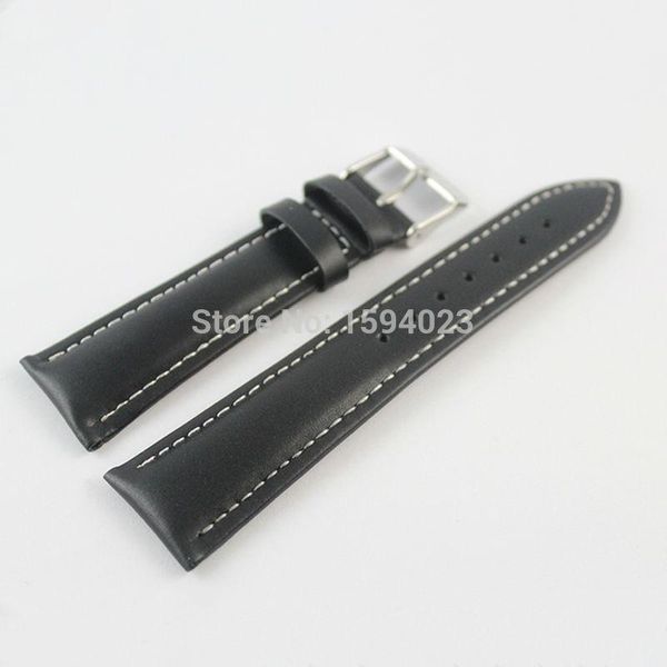 watch bands 22mm (buckle18mm) t039417a silver buckle + black genuine leather strap for t039, Black;brown