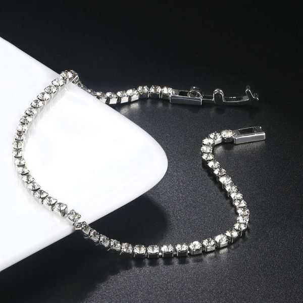 hazy moon 2.5mm single row full diamond crystal bracelet women's round zircon tennis hip hop bracelet, Black
hazy moon 2.5mm single row full diamond crystal bracelet women's round zircon tennis hip hop bracelet, Black