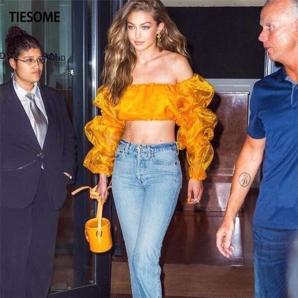 women's t-shirt tiesome off the shoulder perspective t shirts for women clothes 2021 y2k puff sleeve tee female high street wear long, White
women's t-shirt tiesome off the shoulder perspective t shirts for women clothes 2021 y2k puff sleeve tee female high street wear long, White