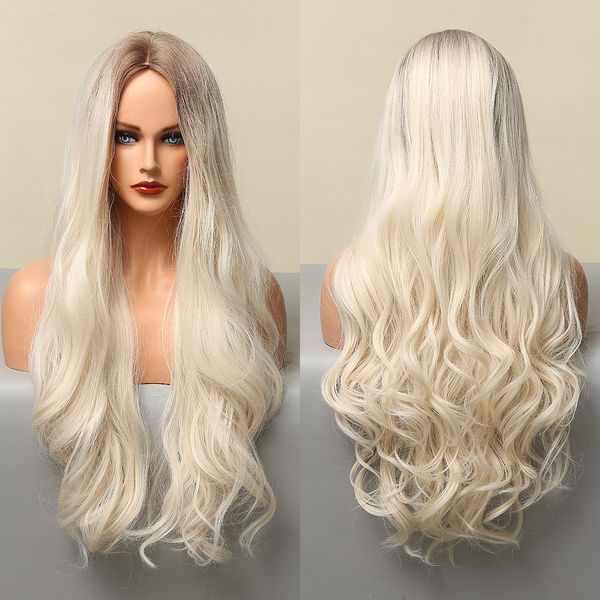 ombre brown blonde synthetic wigs middle part long natural wavy wigs for black white women cosplay daily party heat resistant
ombre brown blonde synthetic wigs middle part long natural wavy wigs for black white women cosplay daily party heat resistant