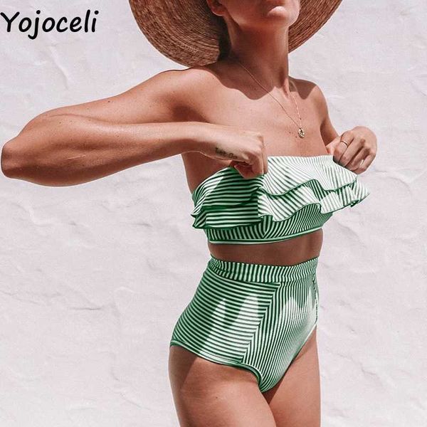 yojoceli ruffle off shoulder striped swimsuit girls elegant summer beach bikini casual cool tankini women 210609, White;black
yojoceli ruffle off shoulder striped swimsuit girls elegant summer beach bikini casual cool tankini women 210609, White;black