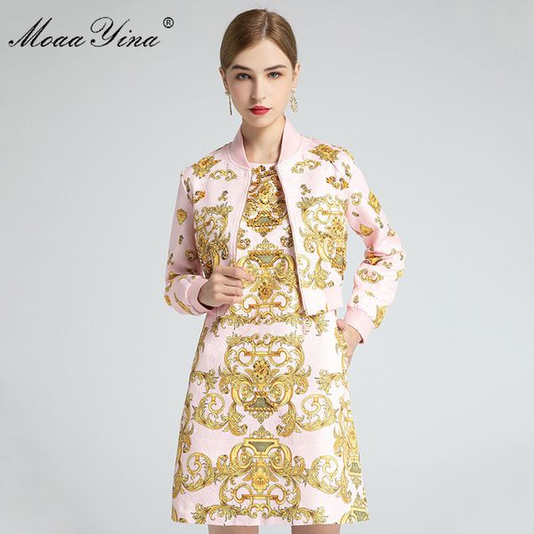 fashion designer set spring women's long sleeve short jacket +beaded baroque print dress two-piece suit 210524, White
fashion designer set spring women's long sleeve short jacket +beaded baroque print dress two-piece suit 210524, White