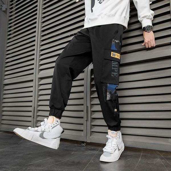 men's pants 2021 tooling spring korean version of the trend casual trousers loose sports nine-point beam, Black
men's pants 2021 tooling spring korean version of the trend casual trousers loose sports nine-point beam, Black