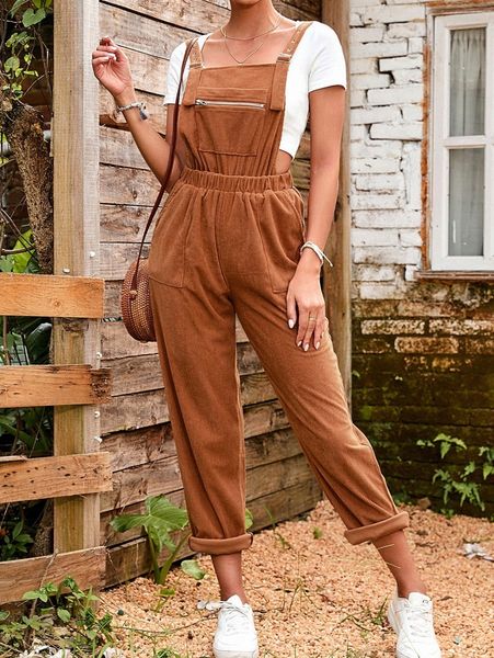 slant pockets zip detail corduroy overall jumpsuit without tee h79w#, White
slant pockets zip detail corduroy overall jumpsuit without tee h79w#, White