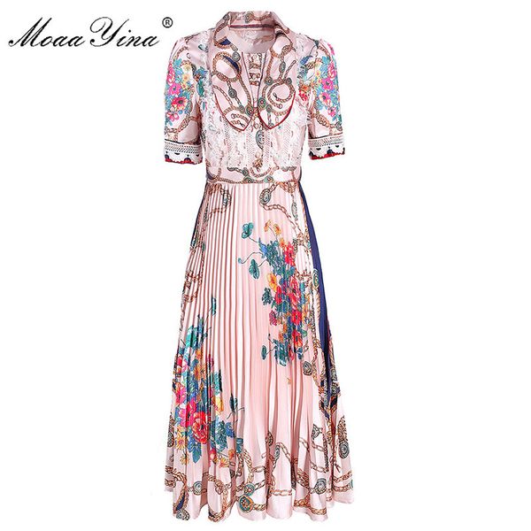 fashion designer dress summer women's dress short sleeve bow collar lace print vintage pleated dresses 210524, Black;gray
fashion designer dress summer women's dress short sleeve bow collar lace print vintage pleated dresses 210524, Black;gray