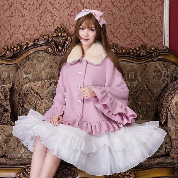 women's wool & blends princess sweet lolita coat autumn and spring woolen lovely adorable short for fashion women zjy144 uf146, Black
women's wool & blends princess sweet lolita coat autumn and spring woolen lovely adorable short for fashion women zjy144 uf146, Black