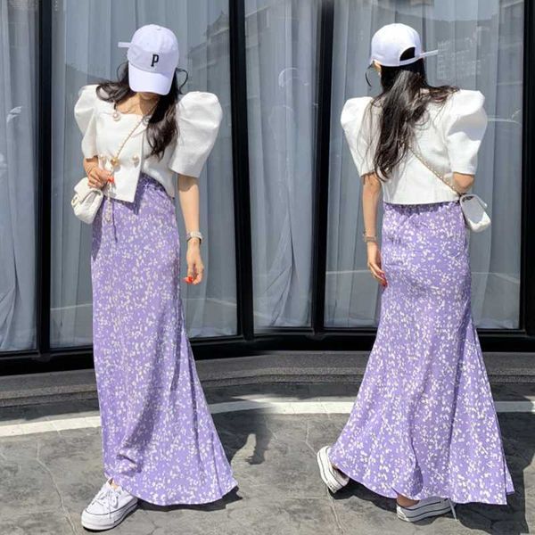 skirts korean chic slim summer a line high waist purple floral print skirt women chiffon mid length gentle elegant mujer faldas 210610, Black
skirts korean chic slim summer a line high waist purple floral print skirt women chiffon mid length gentle elegant mujer faldas 210610, Black