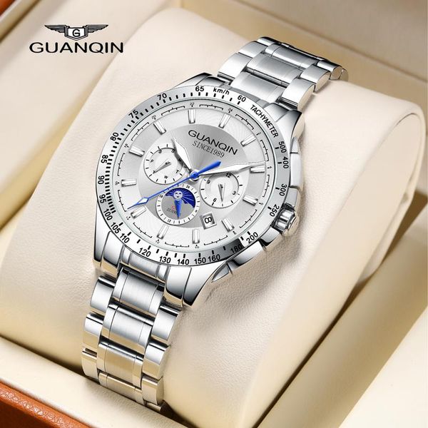wristwatches guanqin men's watches 2021 automatic watch for men mechanical stainless steel sapphire glass sport reloj hombre, Slivery;brown
wristwatches guanqin men's watches 2021 automatic watch for men mechanical stainless steel sapphire glass sport reloj hombre, Slivery;brown
