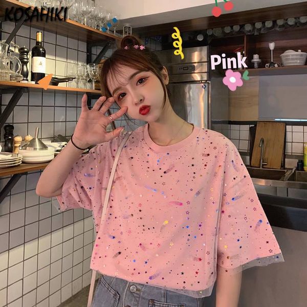 women's t-shirt kosahiki sequined mesh patchwork women 2021 japanese style cute tee shirts summer loose casual all match tshirts korean, White
women's t-shirt kosahiki sequined mesh patchwork women 2021 japanese style cute tee shirts summer loose casual all match tshirts korean, White