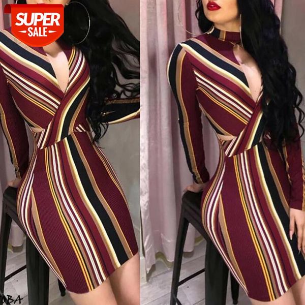 women striped bodycon long sleeve hanging neck dress fashion perspective holiday party club ladies slim short mini #5q1n, White;black
women striped bodycon long sleeve hanging neck dress fashion perspective holiday party club ladies slim short mini #5q1n, White;black