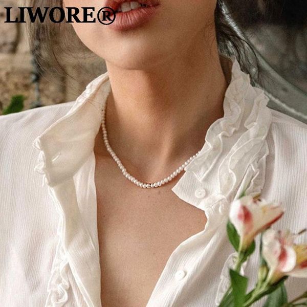 chains liwore natural freshwater pearl chokers necklace for women golden chain beaded 2021 fashion jewelry, Silver
chains liwore natural freshwater pearl chokers necklace for women golden chain beaded 2021 fashion jewelry, Silver