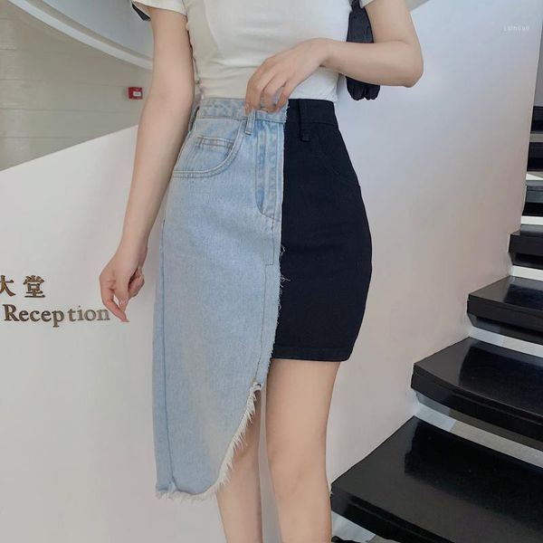 ripped fashion jeans skirts girly summer chic irregular patchwork pocket a-line high waist denim skirt female 2021 spring, Black
ripped fashion jeans skirts girly summer chic irregular patchwork pocket a-line high waist denim skirt female 2021 spring, Black