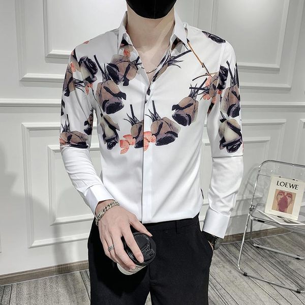 men's casual shirts asian plus size 5xl men floral shirt long sleeve slim male korean spring autumn flowers printed mens party blouses, White;black
men's casual shirts asian plus size 5xl men floral shirt long sleeve slim male korean spring autumn flowers printed mens party blouses, White;black